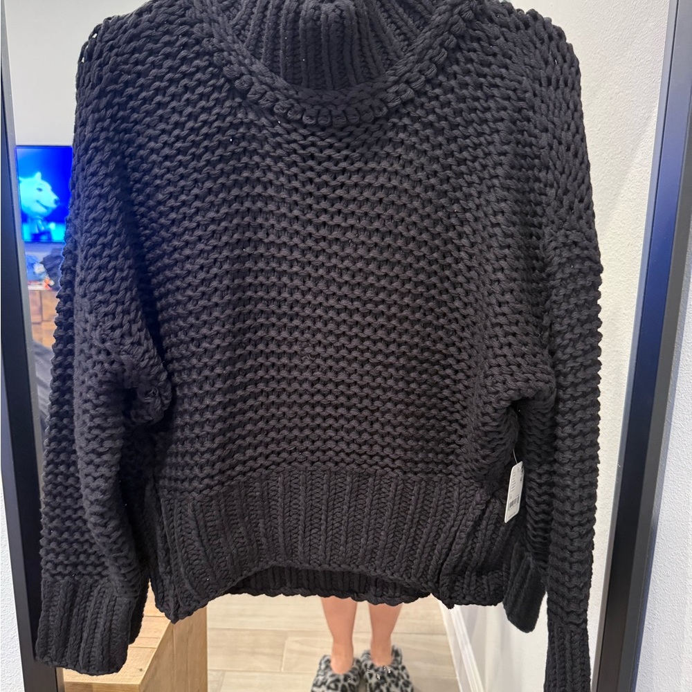 Free people Cozy Black Knit Sweater